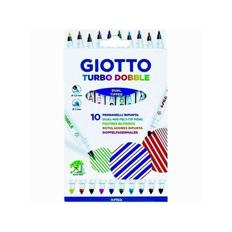 Caja 10 Rotuladores GIOTTO Doble Punta