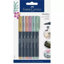 SET 6 Rotuladores fibra Metallics FABER CASTELL