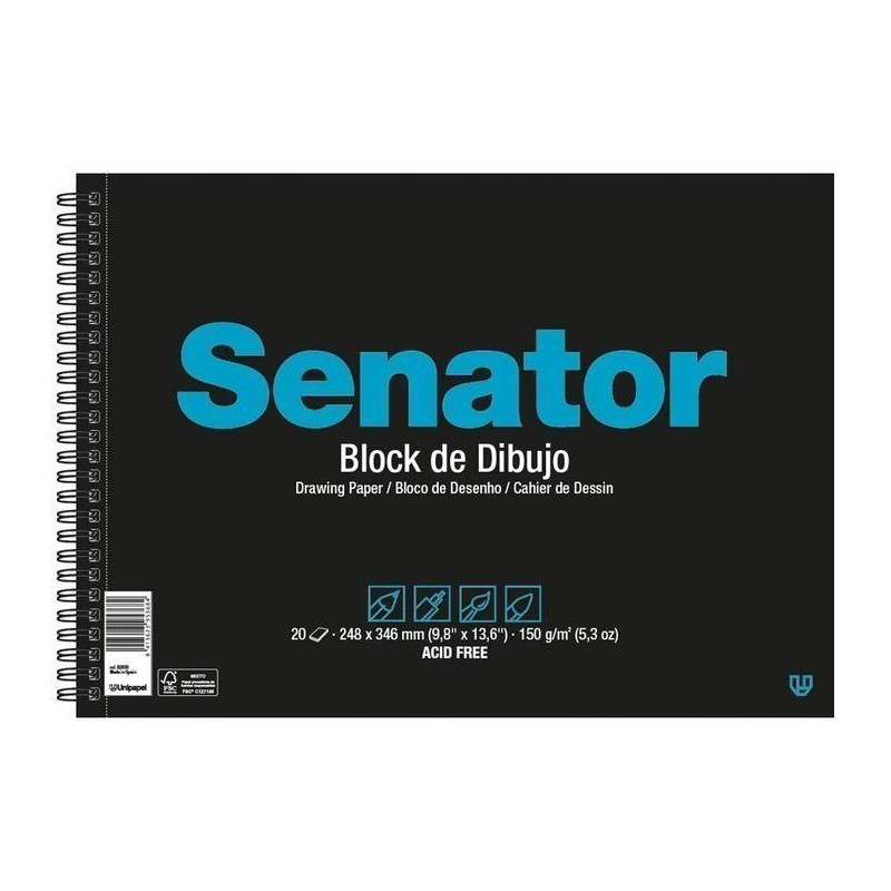 BLOC DIBUJO SENATOR ESP. 20 Hj. 150 gr FOLIO LISO