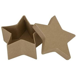 Caja Papel Mache Estrella Grande 15x7 cm