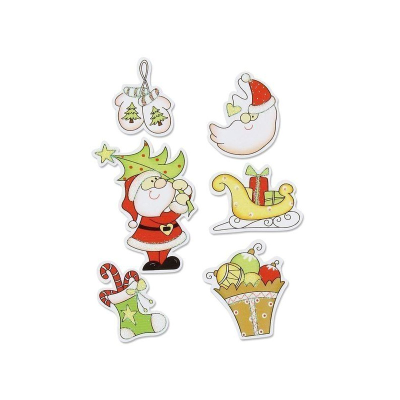 *PEGATINAS NAVIDAD MADERA GR-68047007 PAPA NOEL