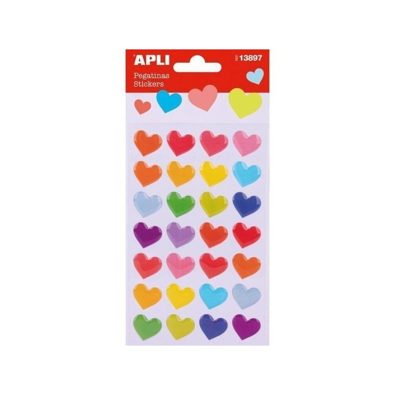 Pegatinas Epoxy Corazones APLI 13897