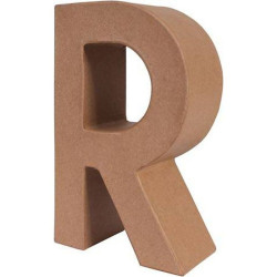 Letra "R" de cartón Papel Mache 17,5x5,5x10,5 cm (Estrecha)
