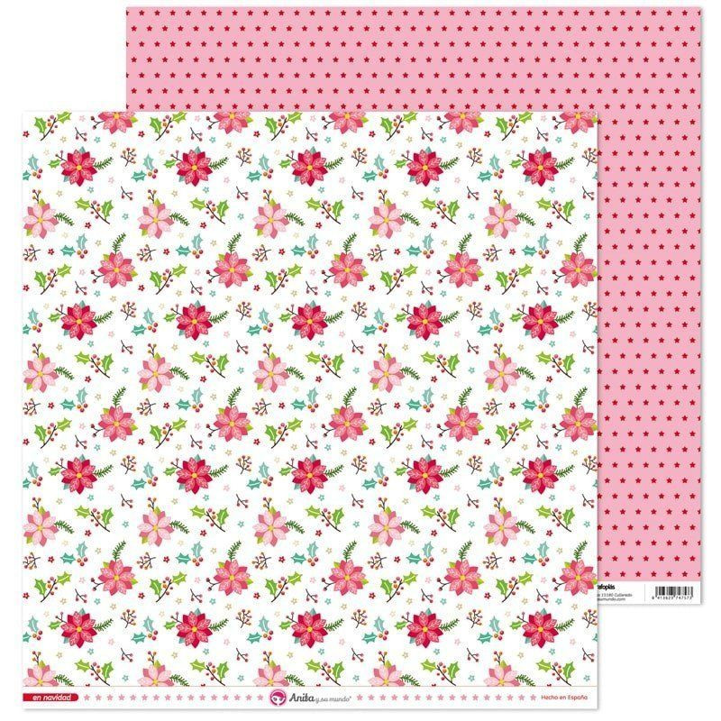 *Papel Scrap Navidad 30,5x30,5 cm GR-37018570 Flor