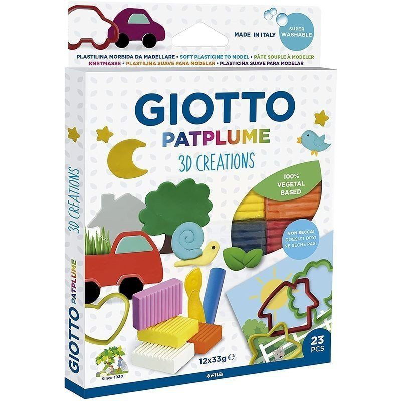 Plastilina Giotto Patplume 12x33 gr 3D Creation