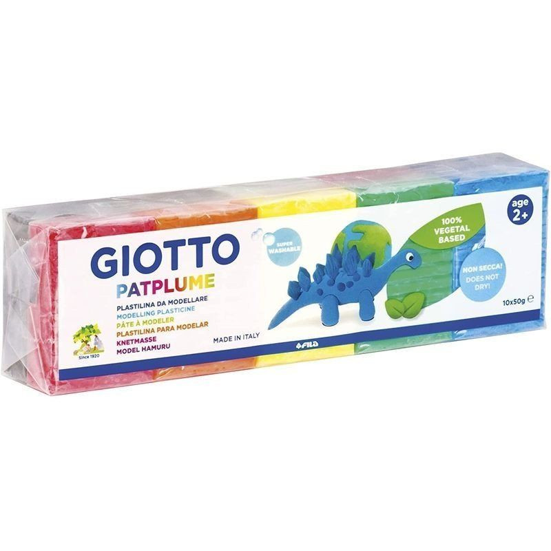 Plastilina Giotto Patplume 10x50 gr Colores Surtidos