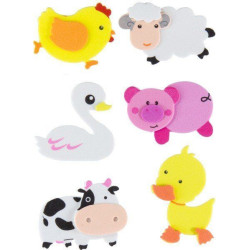 PEGATINAS 3D GOMA EVA GR-68048109 ANIMALES GRANJA