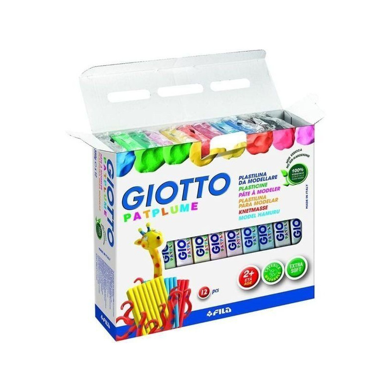 Plastilina GIOTTO PATPLUME 12x350 gr colores surtidos