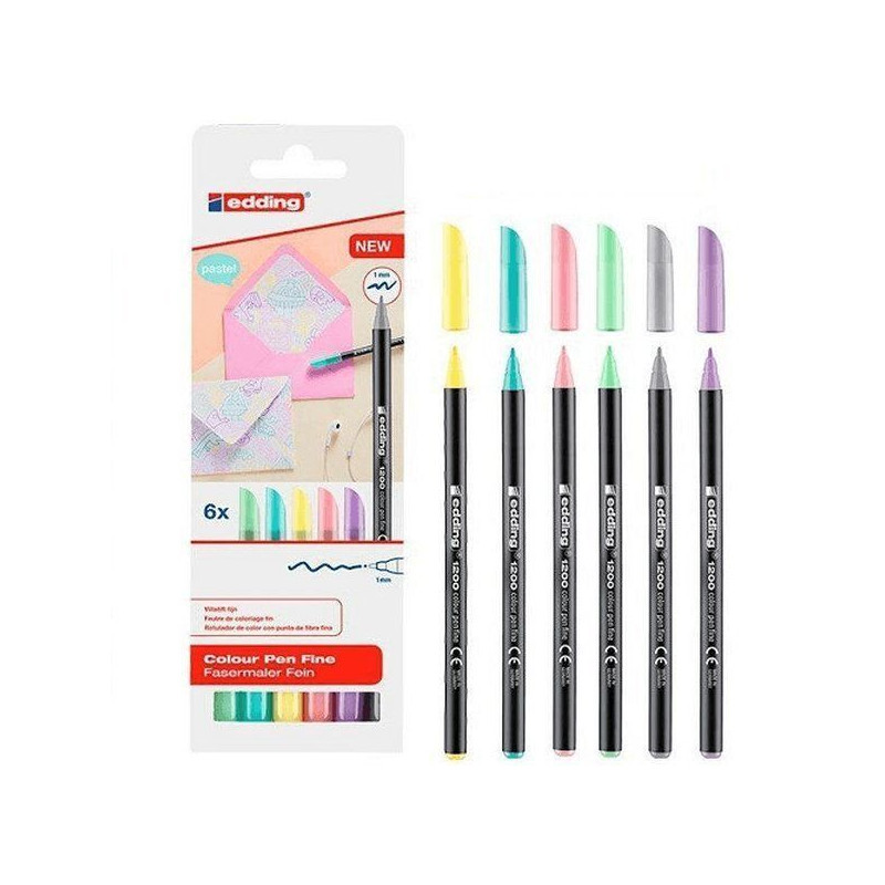 SET 6 rotuladores Edding 1200 surtido Pastel