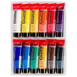 Set pintura Acrílica Amsterdam 12 tubos de 20 ml