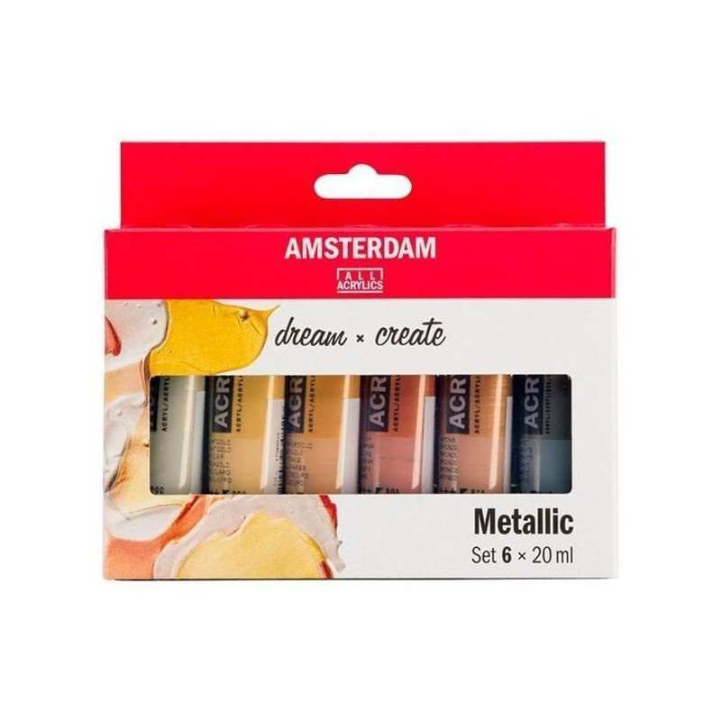 Set acrílico Amsterdam 6x20 ml Metálicos