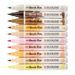 SET 10 ROTUL. ECOLINE BRUSH PEN TONOS PIEL