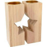 SET 2 PORTA VELA DE MADERA ESTRELLA AR-14003021