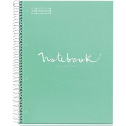 CUADERNO A4 NOTEBOOK-1 FORRADO 5x5 MENTA