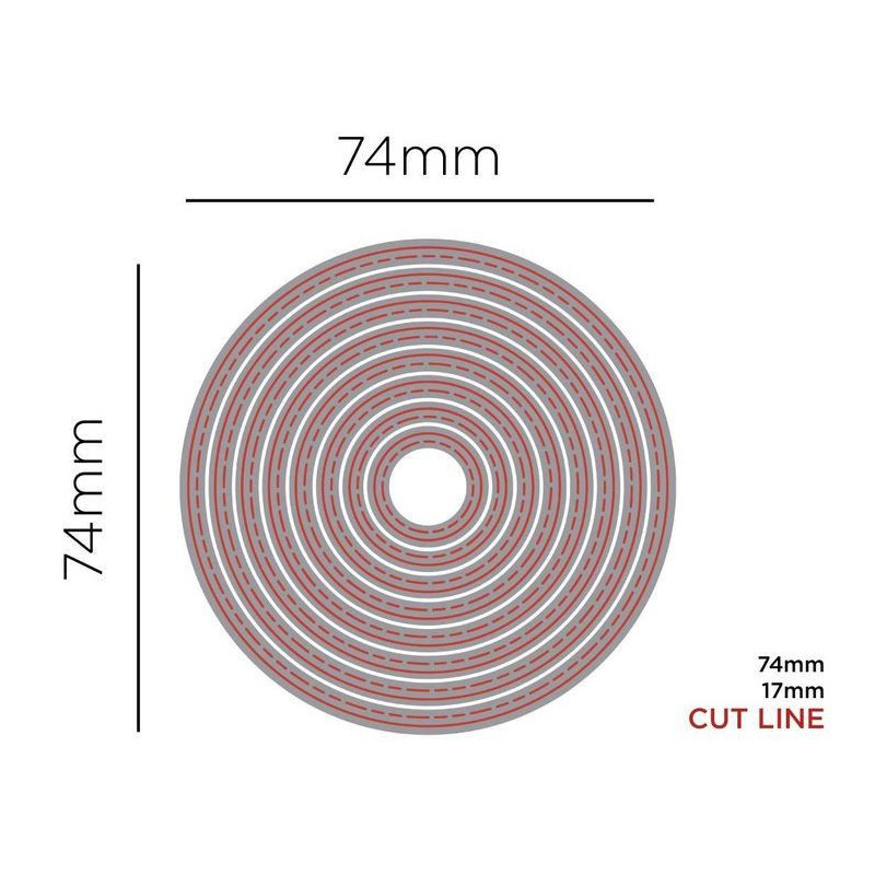 Troquel Fino MISSKUTY ZAG Circulos 8 Un. de 74 a 18 mm