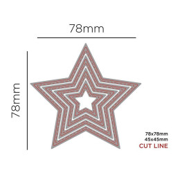 Troquel Fino ZAG MISSKUTY 4 Estrellas de 73 a 28 mm