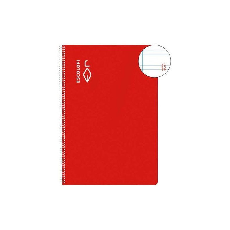 CUADERNO ESCOLOFI TAPA DURA 50 Hj. 4º PAUTA 3,5 ROJO