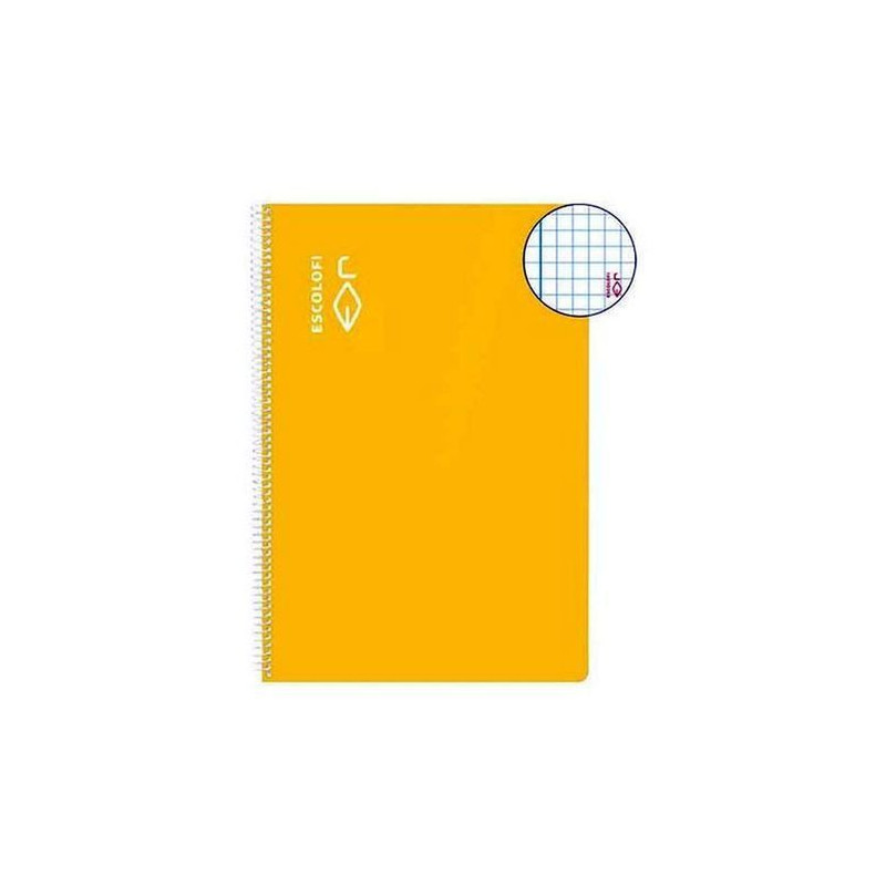 CUADERNO ESCOLOFI T/DURA 50 Hj. CUARTO CUADROS 4x4 AMARILLO