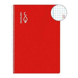 CUADERNO ESCOLOFI T/DURA 50 Hj. CUARTO CUADROS 4x4 ROJO