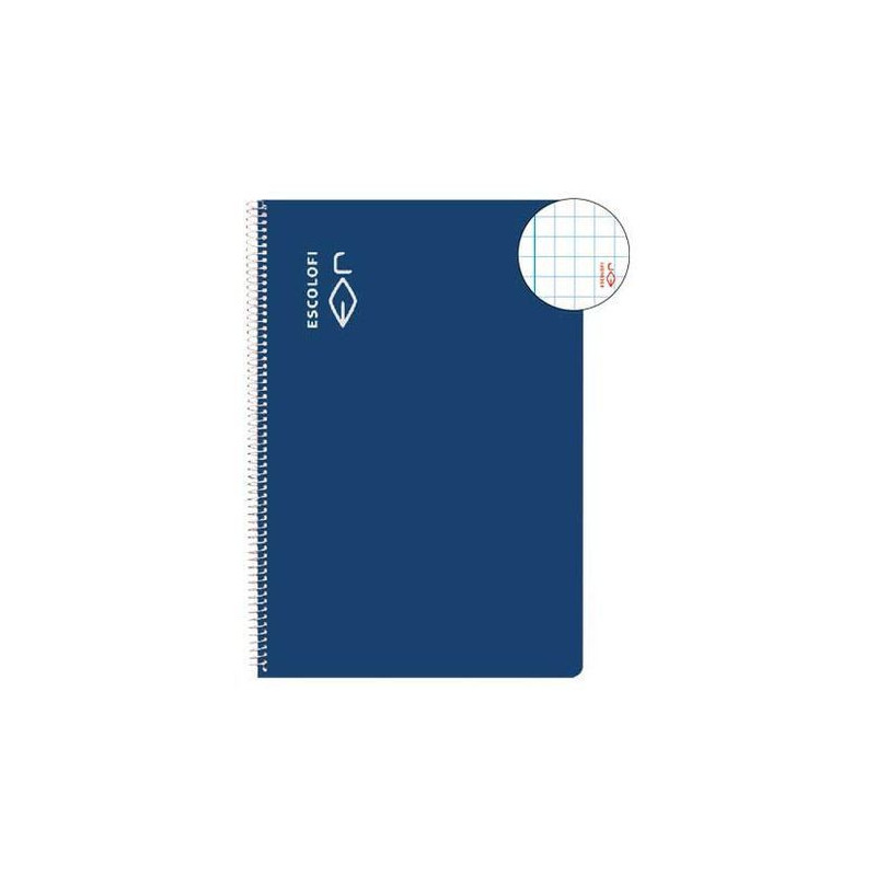 CUADERNO ESCOLOFI T/DURA 50 Hj. CUARTO CUADROS 5x5 AZUL