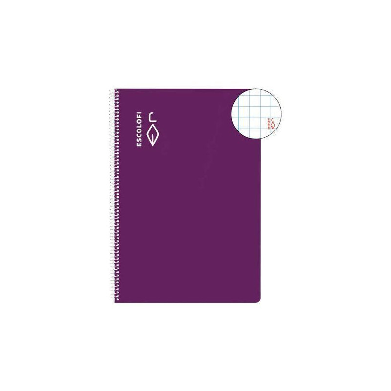 CUADERNO ESCOLOFI T/DURA 50 Hj. FOLIO CUAD. 6x6 VIOLETA