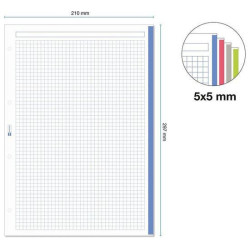 RECAMBIO A4 NOTEBOOK 4 COLORES 100 Hj. 70 gr 5x5