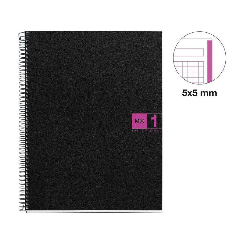 CUADERNO A4 NOTEBOOK-1 POLIPROPILENO 5x5 FUCSIA