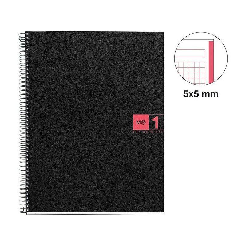 CUADERNO A4 NOTEBOOK-1 POLIPROPILENO 5x5 ROJO