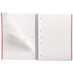 CUADERNO A4 NOTEBOOK-1 POLIPROPILENO 5x5 ROJO