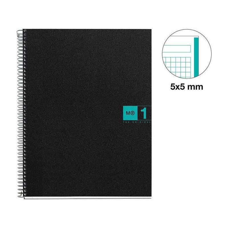 CUADERNO A4 NOTEBOOK-1 POLIPROPILENO 5x5 TURQUESA