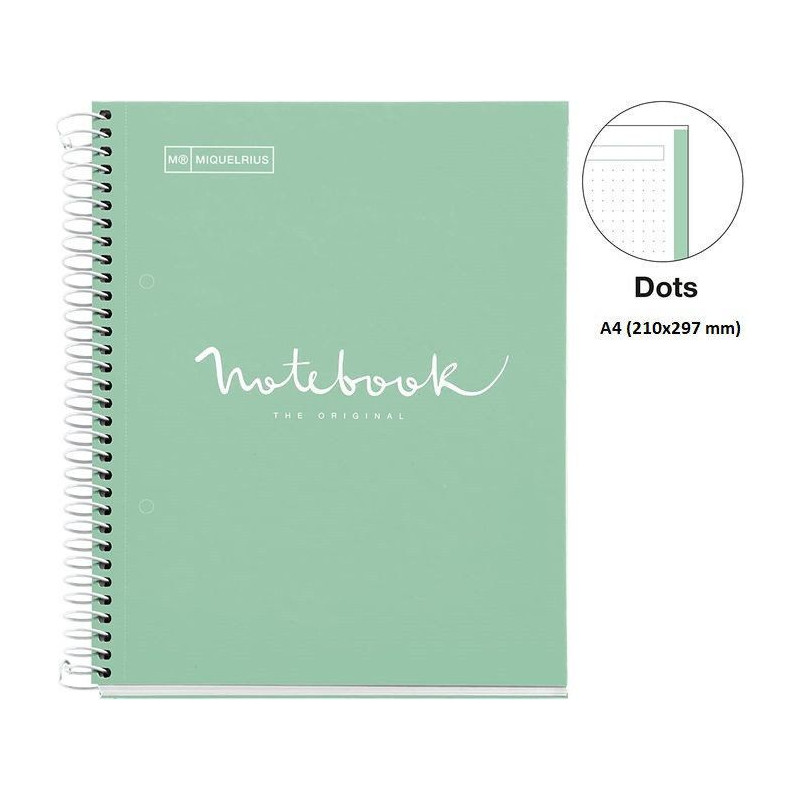 CUADERNO A4 NOTEBOOK-1 FORRADO PUNTOS MENTA