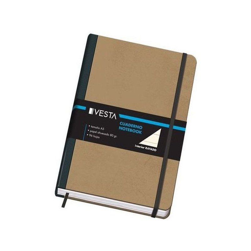 CUADERNO CARTONE A5 VESTA NATURE 1 LINEA