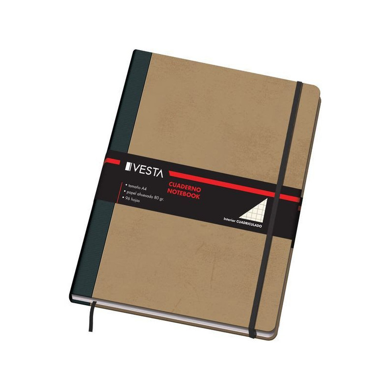 CUADERNO CARTONE A4 VESTA NATURE CUADROS