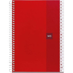 CUADERNO INDICE ESPIRAL 100 Hj. CUADROS 5x5 ROJO