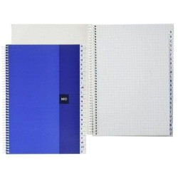 CUADERNO INDICE ESPIRAL 100 Hj. CUADROS 5x5 AZUL