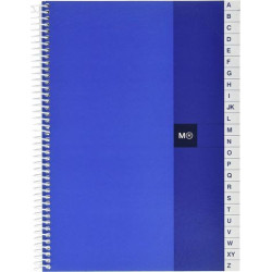 CUADERNO INDICE ESPIRAL 100 Hj. CUADROS 5x5 AZUL