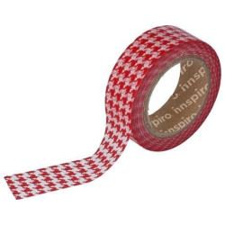 WASHI TAPE PAPEL 15mm 10m IN-17433 PATA GALLO ROJO