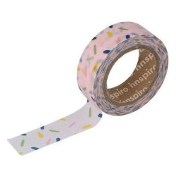 WASHI TAPE PAPEL 15mm 10m IN-17417 TUTTI FRUTTI