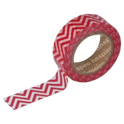 WASHI TAPE PAPEL 15mm x10m (17434) ZIG ZAG ROJO