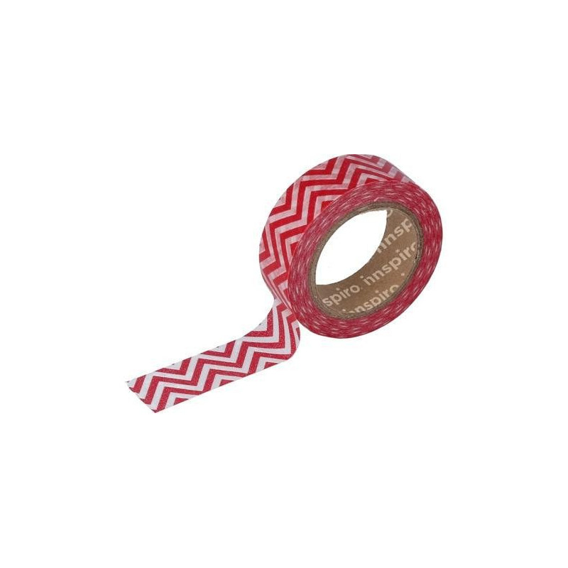 WASHI TAPE PAPEL 15mm x10m (17434) ZIG ZAG ROJO