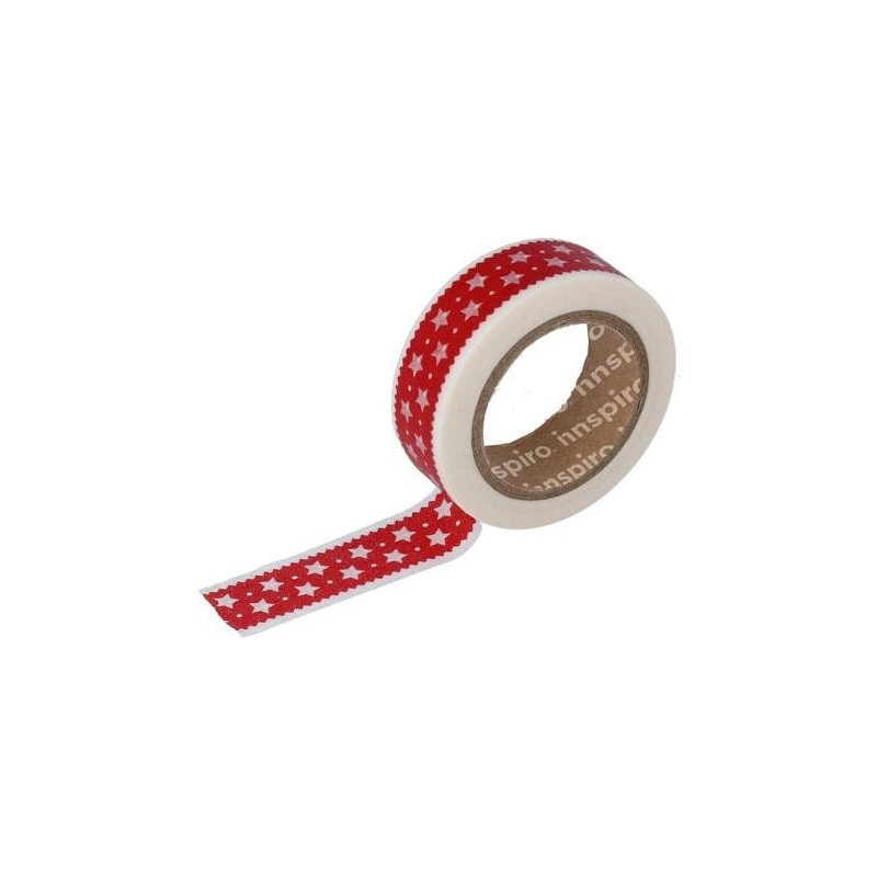 WASHI TAPE PAPEL 15mm x10m (17436) RIBETE ROJO