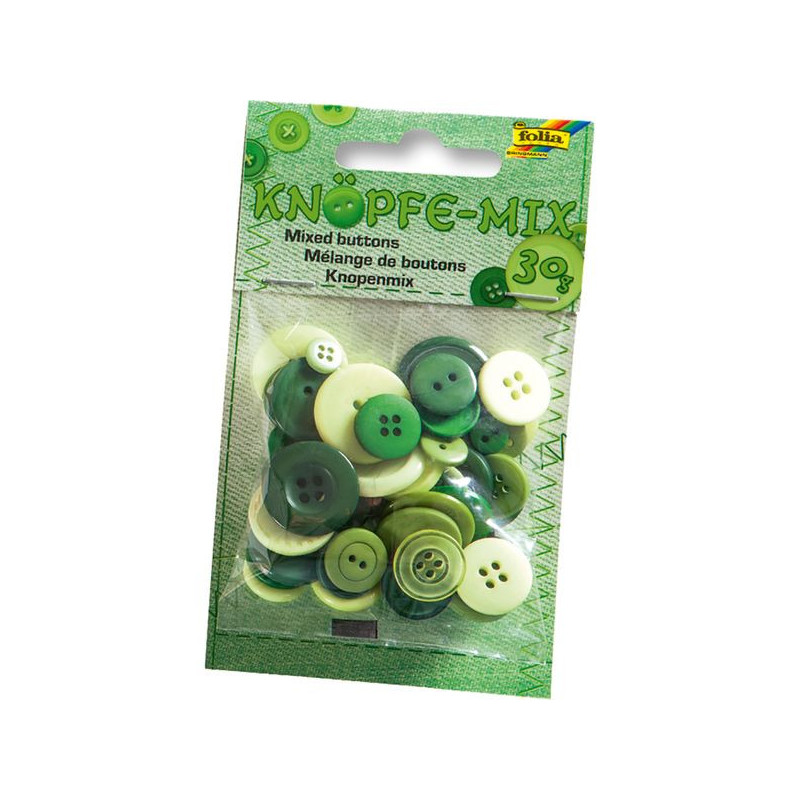 BOTONES RESINA 30 gr (FO-12895) MIX TONOS VERDES