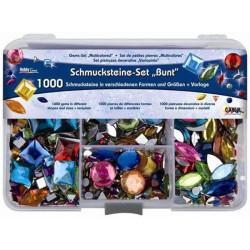 SET 1000 GEMAS DECORATIVAS KREUL 49641 MULTICOLOR