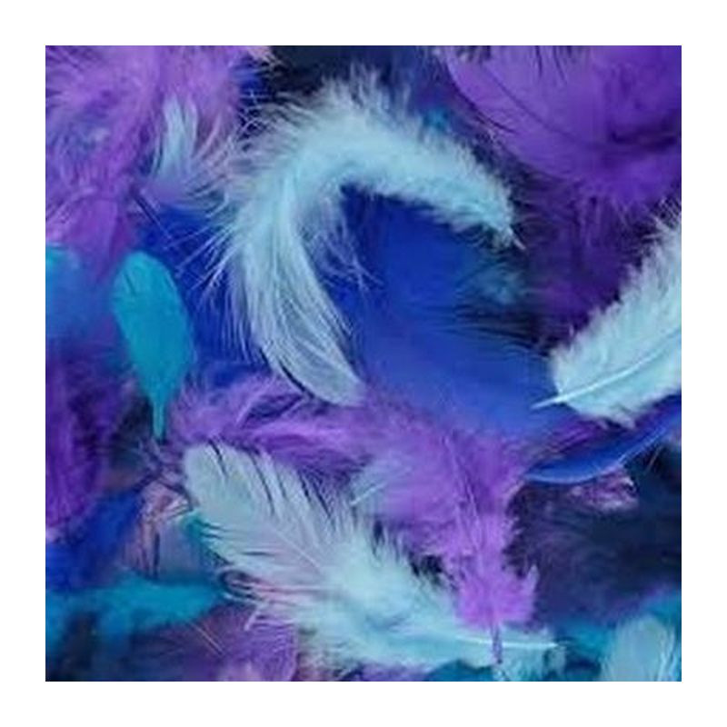 Plumas Suaves 10 gr de 80 a 120 mm tonos Azules