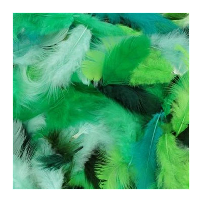 Plumas Suaves 10 gr de 80 a 120 mm tonos Verdes