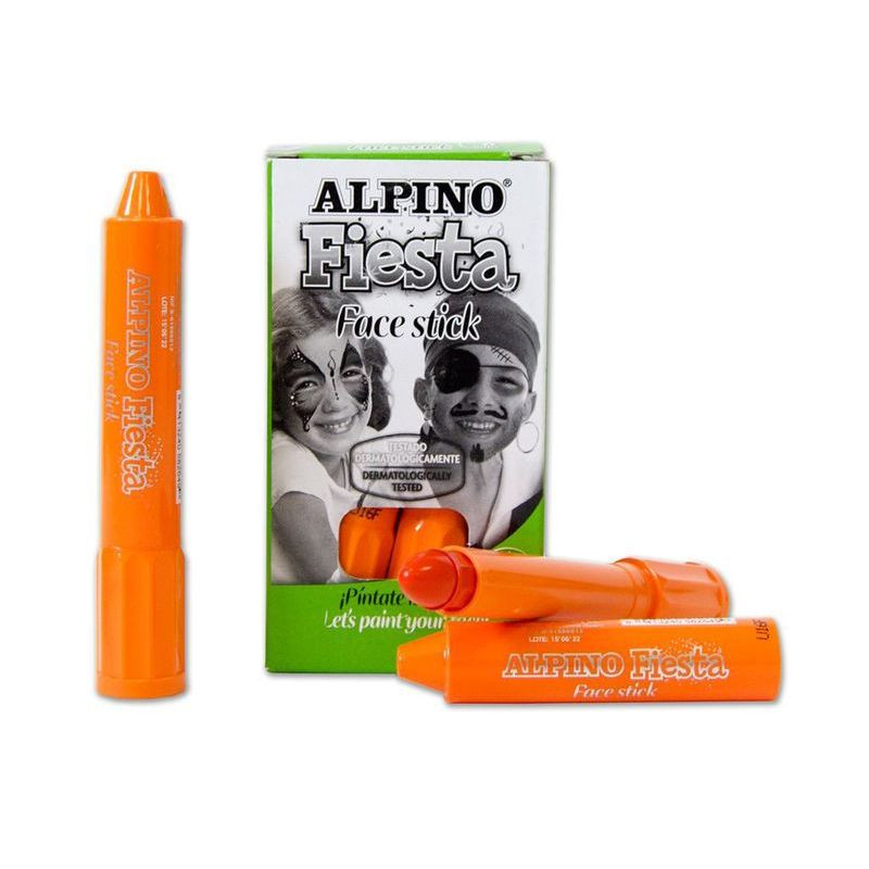 MAQUILLAJE ALPINO FIESTA FACE STICK CAJA 6 Un. NARANJA