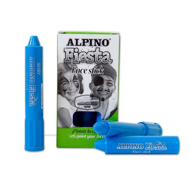 MAQUILLAJE ALPINO FIESTA FACE STICK CAJA 6 Un. AZUL CLARO