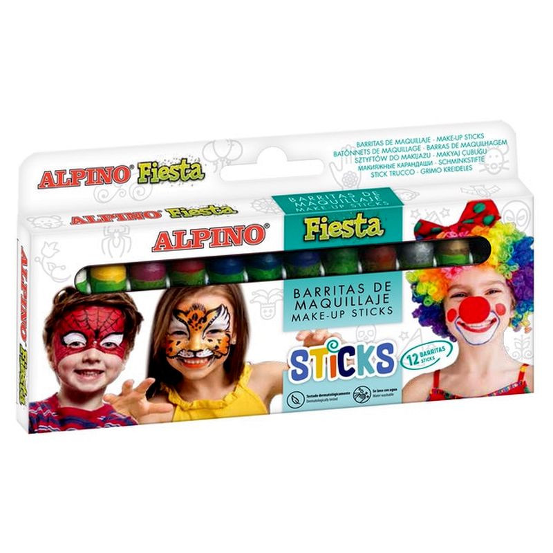 MAQUILLAJE ALPINO FIESTA SET 12 BARRAS 5 gr MEGA FIESTA