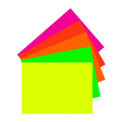 PACK 5 CARTULINAS FLUOR 1 CARA 50x65cm 250gr SURTIDAS