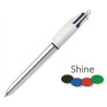 BOLIGRAFO BIC 4 COLORES SHINE METALIZADO PLATA